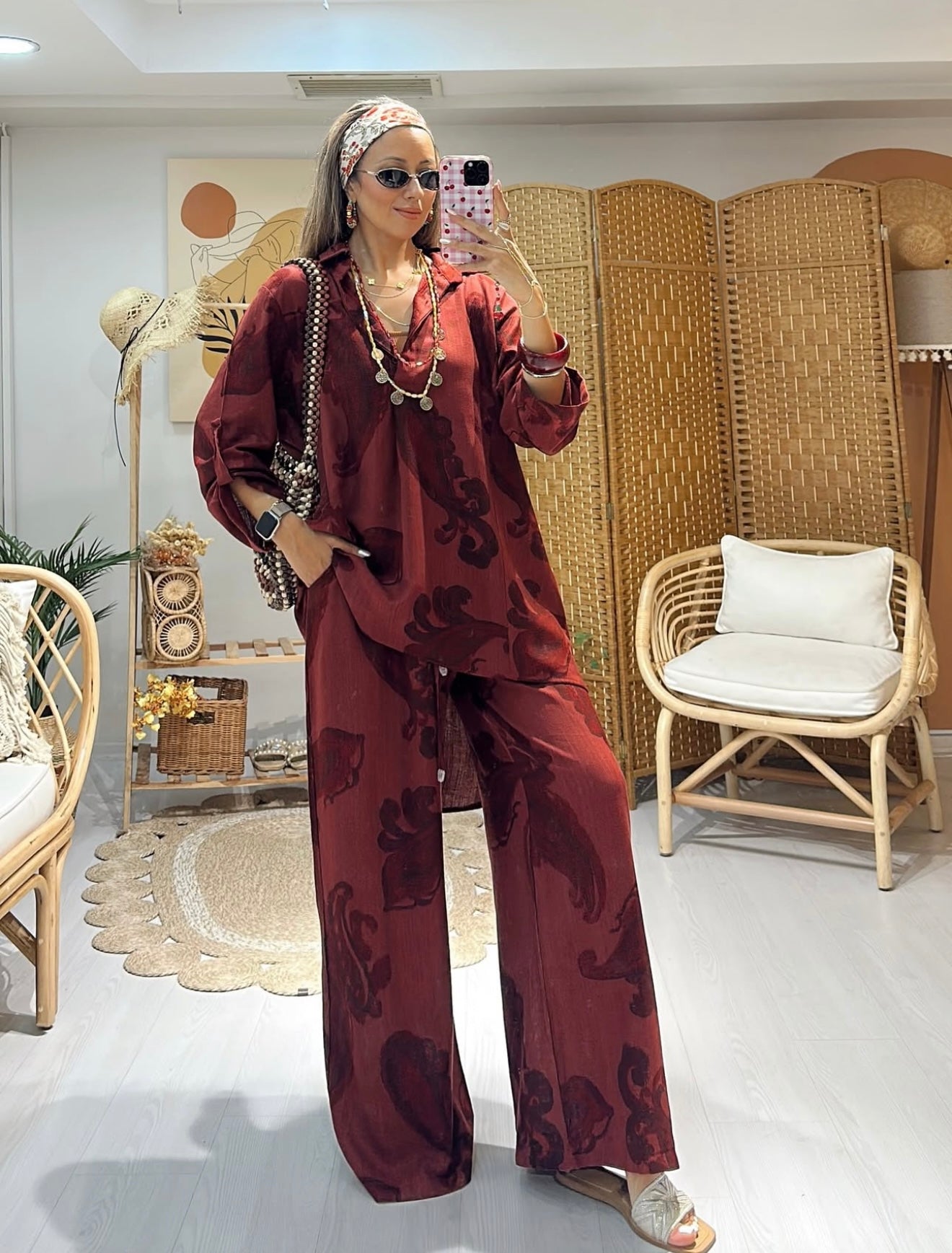 Bohemian Maroon Set