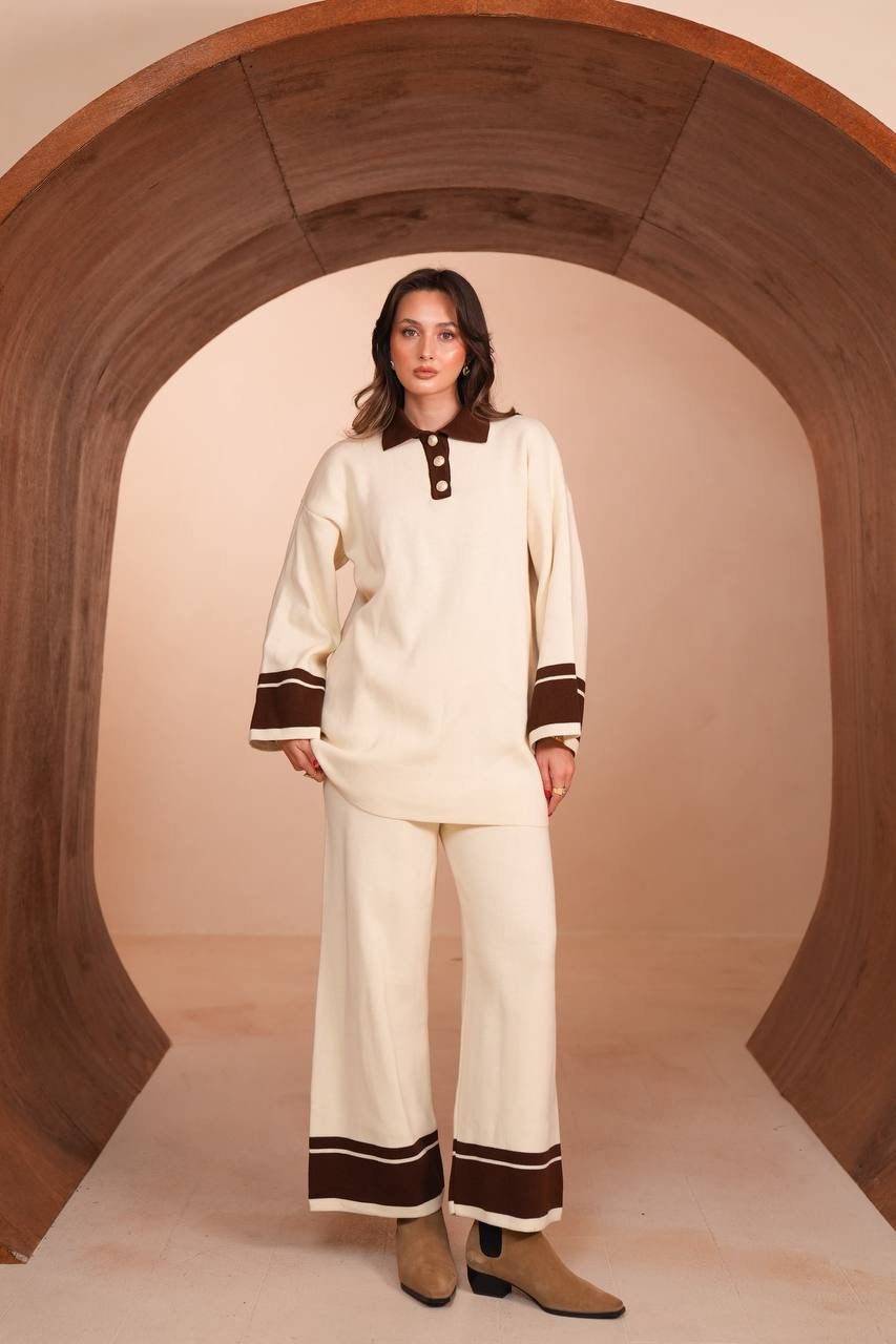 Varsity Knit Set in cream – Modestique