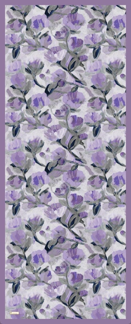 Watercolor Bloom Print Hijab - Lilac