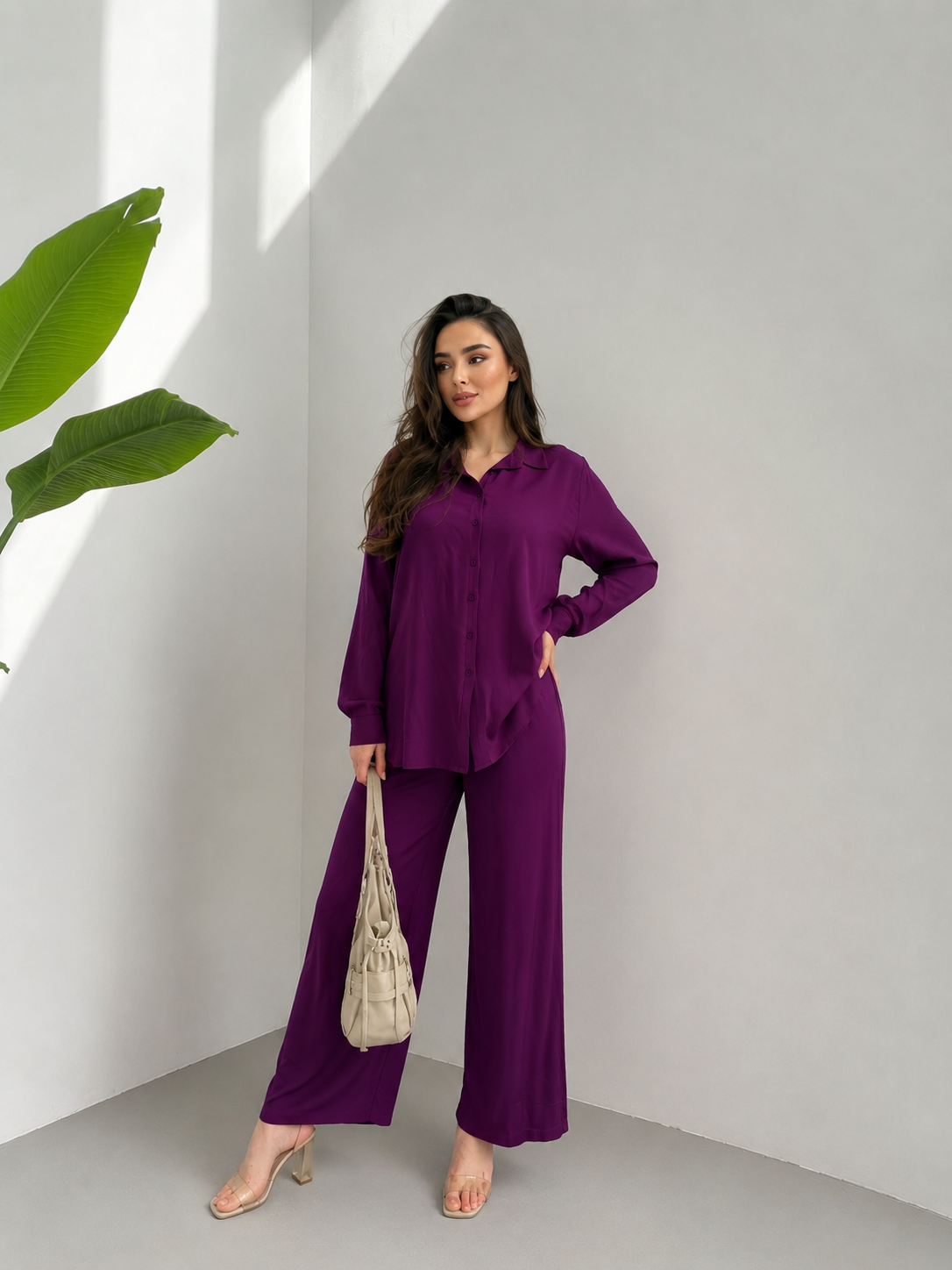 Summer Pant Set - Dark Purple