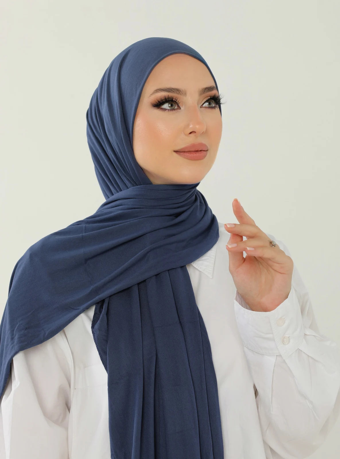 Jersey Hijab - Denim Blue