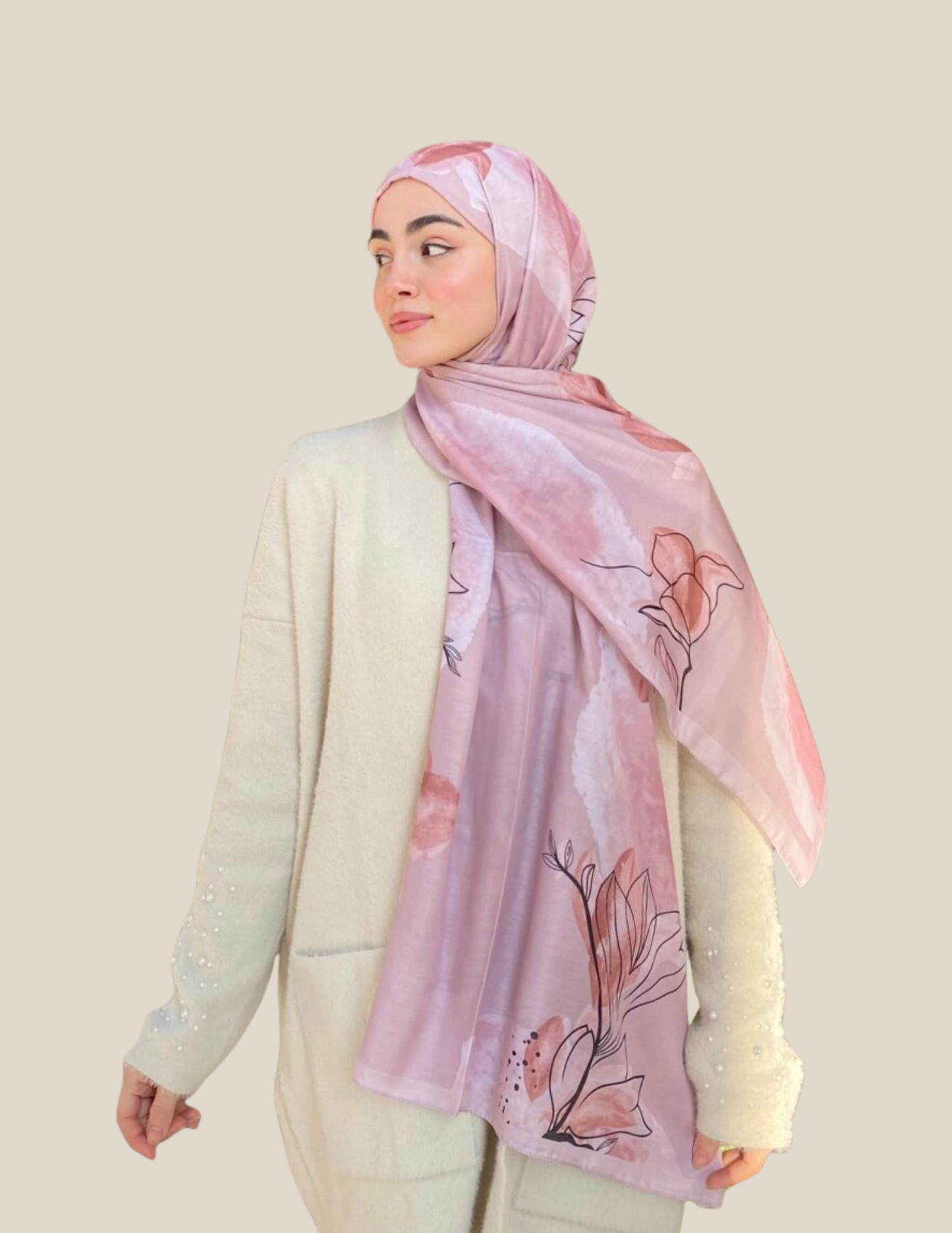 Print Hijab - Pink Haze