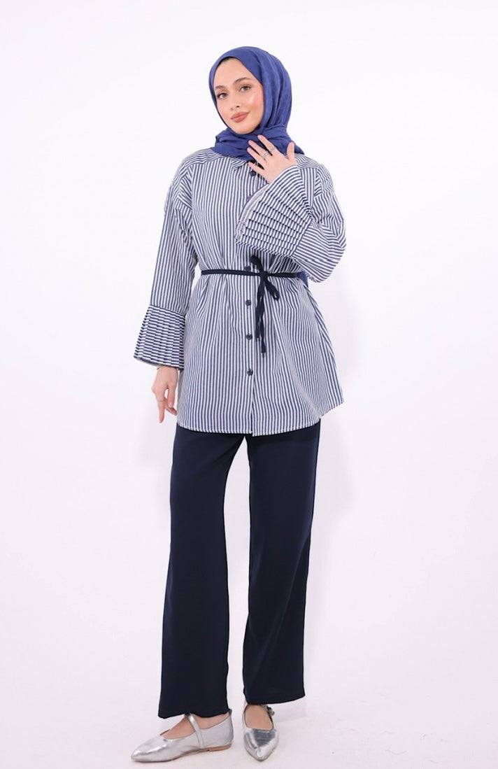 Striped Pleats Set