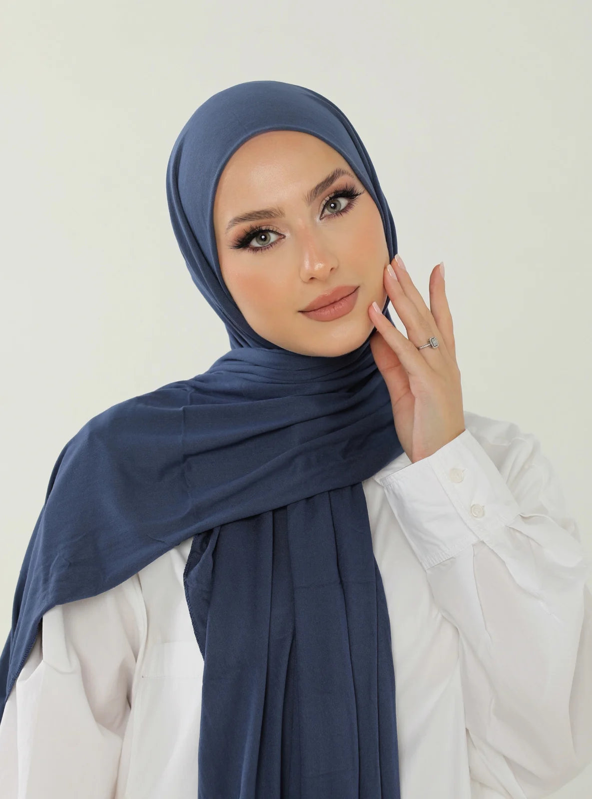 Jersey Hijab - Denim Blue