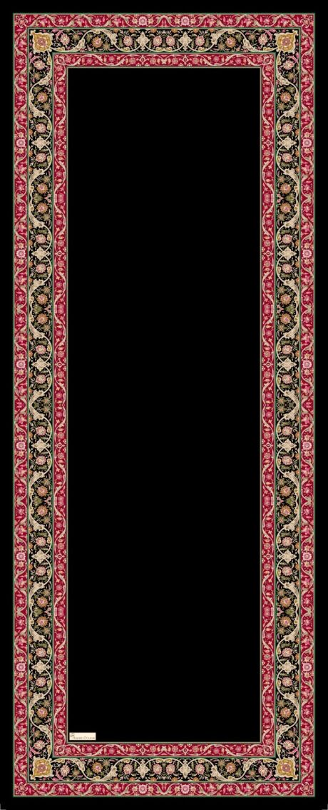 Royal Ottoman Print Hijab - Black & Cherry