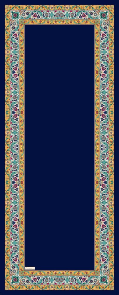 Royal Ottoman Print Hijab - Navy