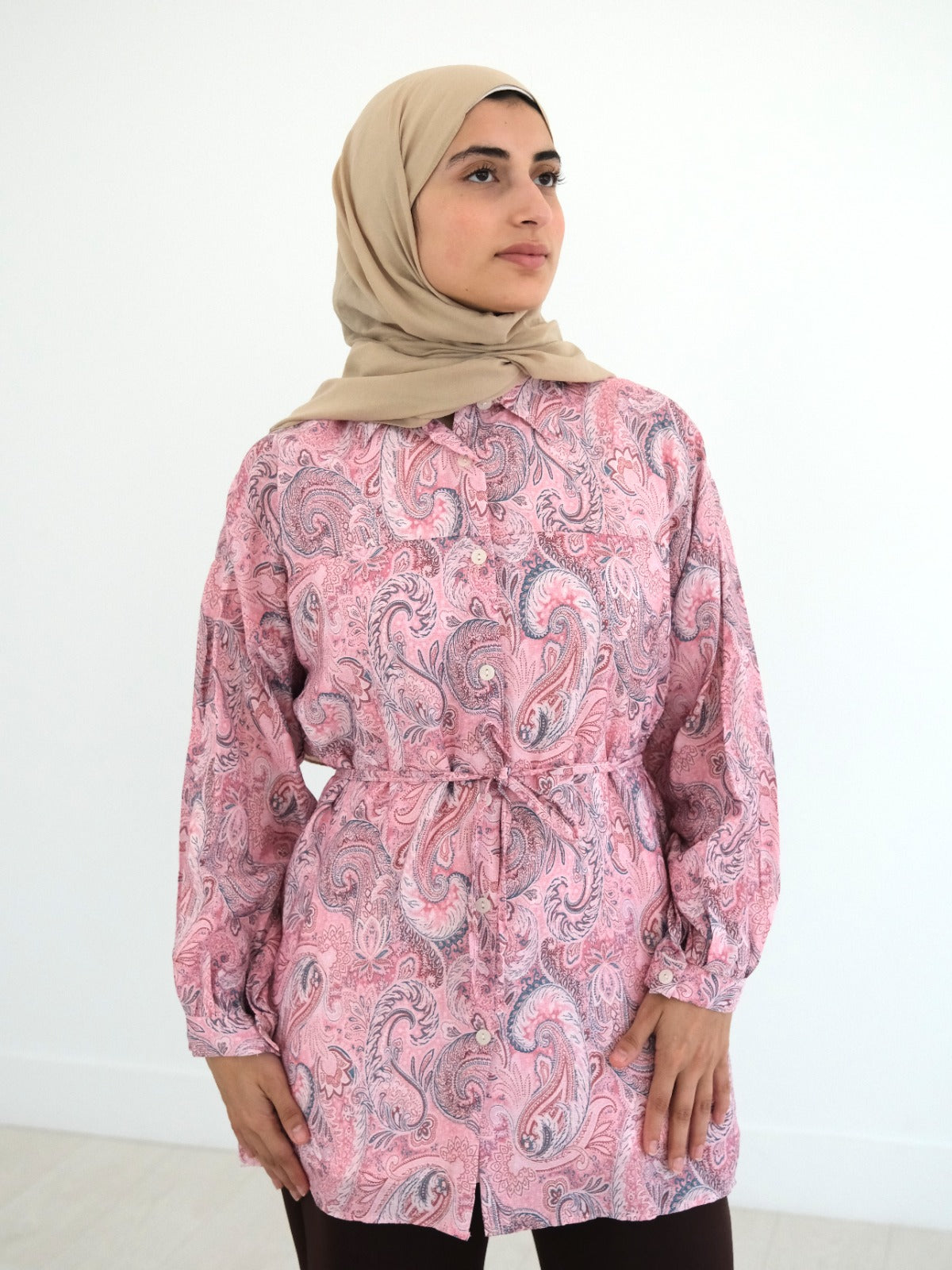 Paisley Tunic Shirt - Pink