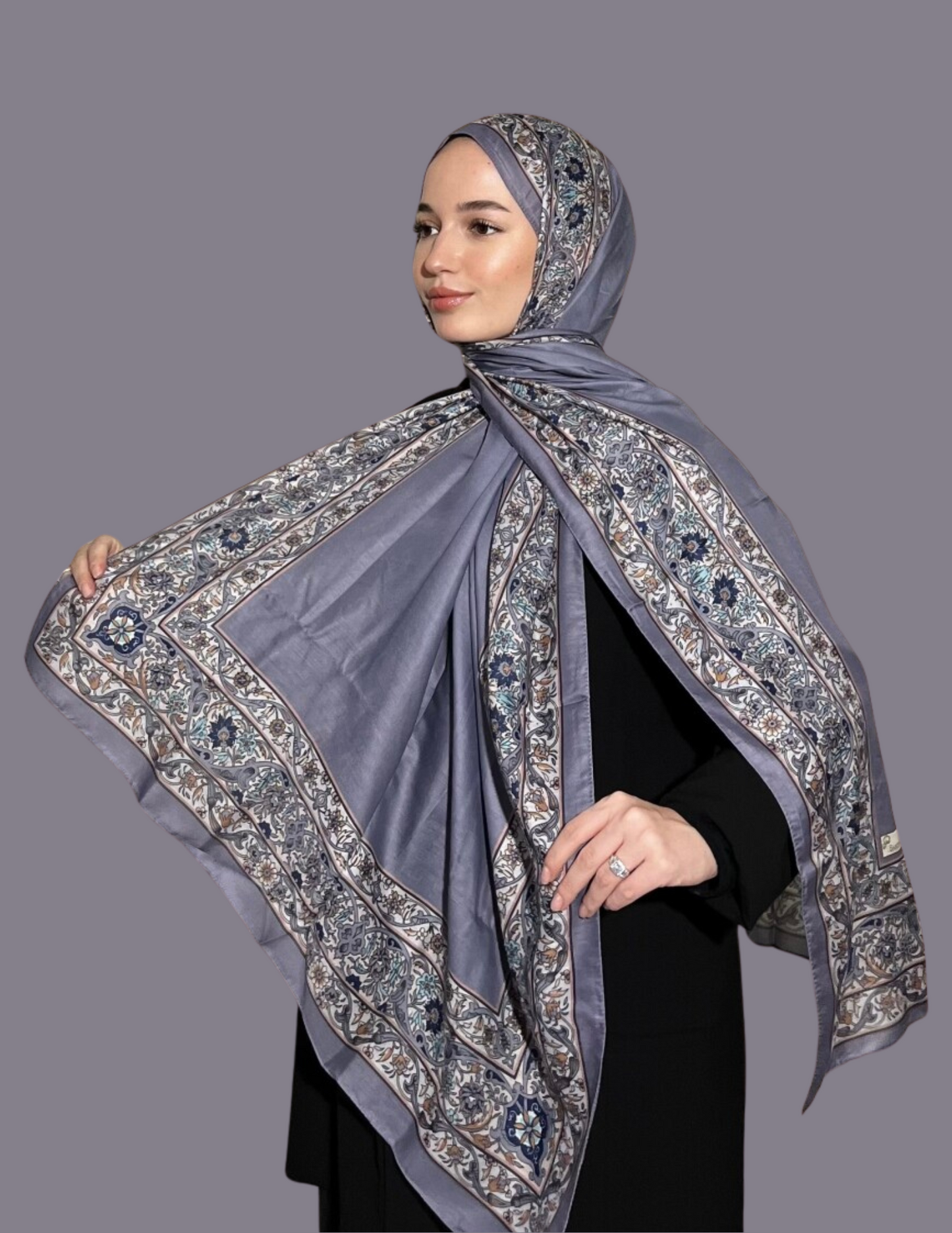 Royal Ottoman Print Hijab - Blue