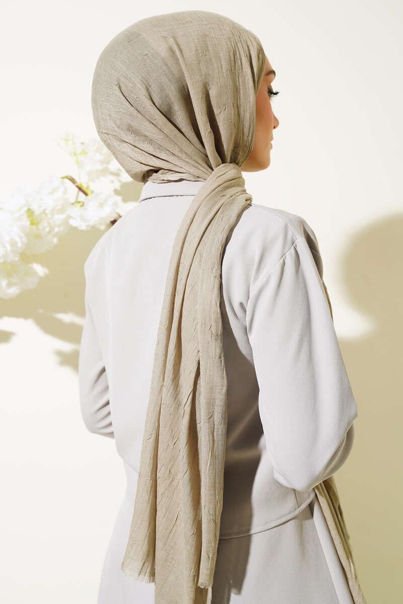 Bamboo Crush Hijab - Earthy Beige