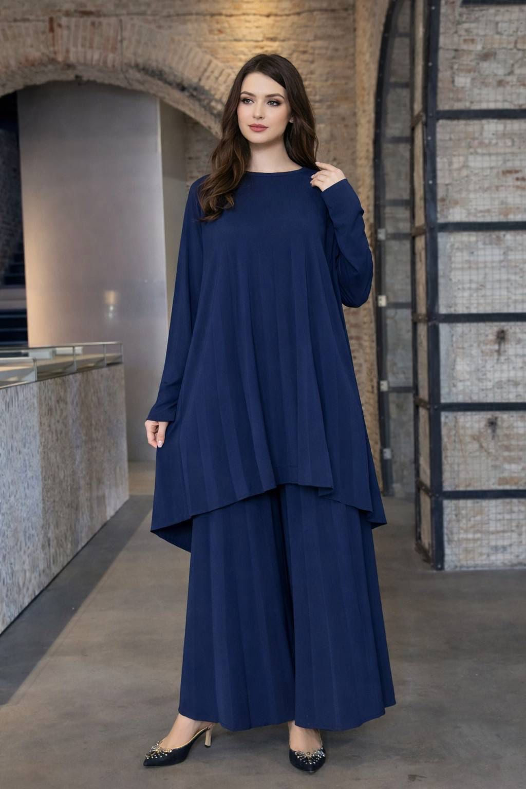 Pleated Jersey Set