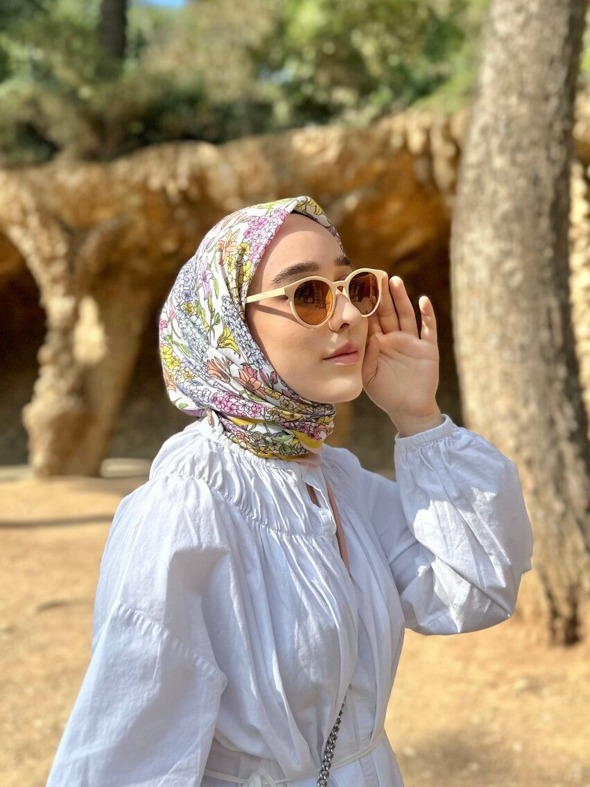 Flower Garden Square Hijab