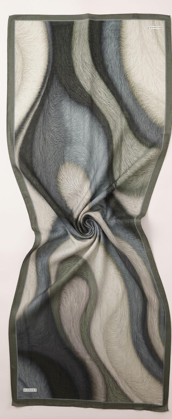 Bamboo Textured Print Hijab - Olive Haze