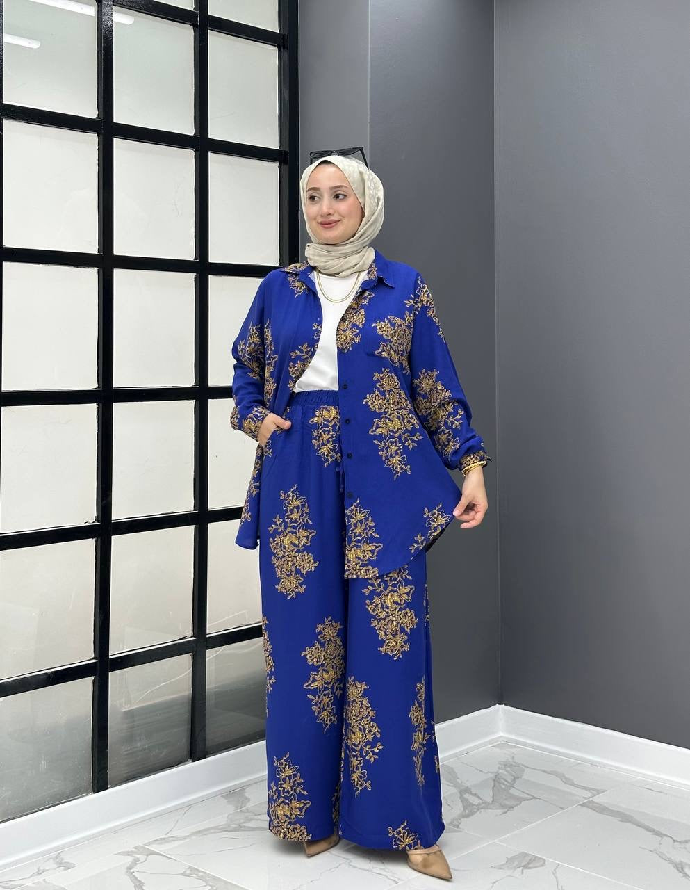 Gold Motif Pant Set