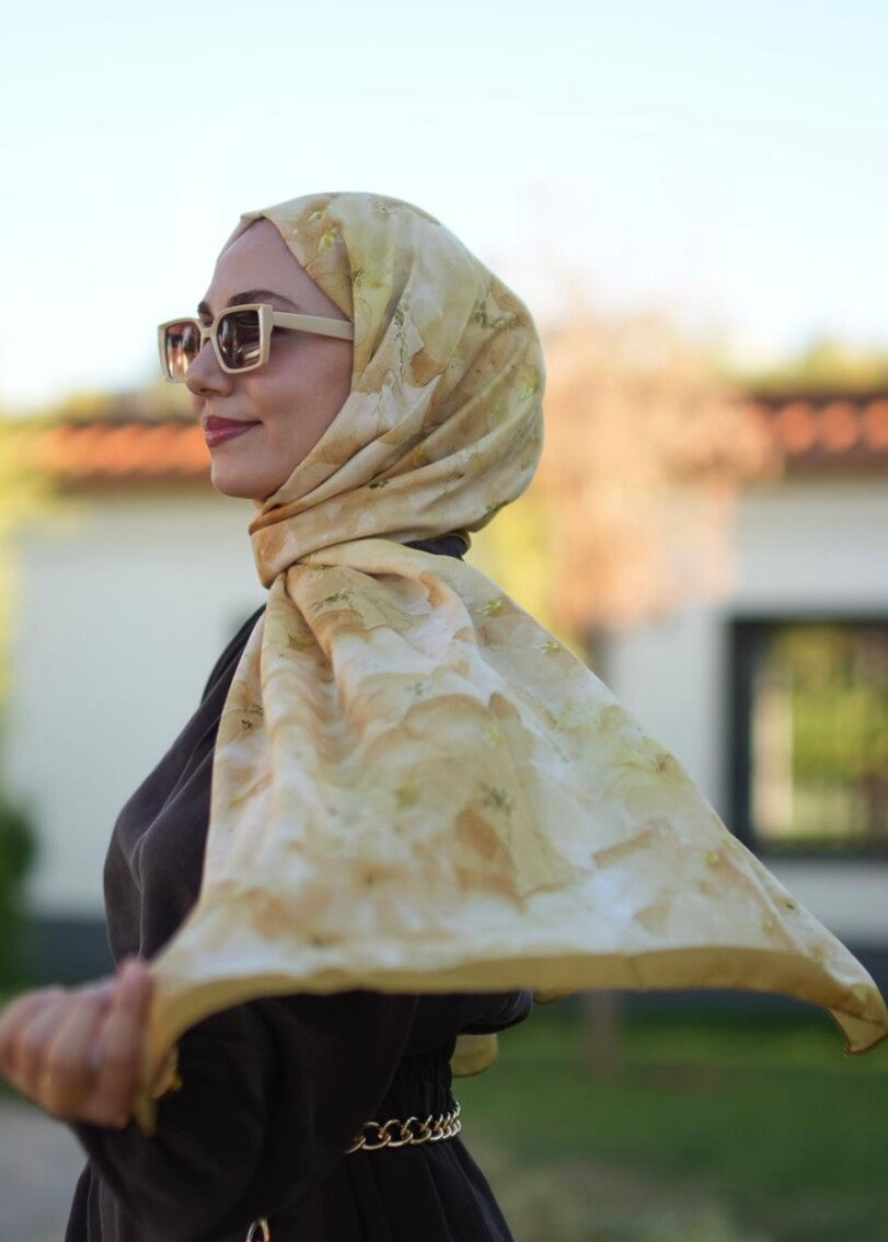 Flora Print Hijab - Avocado