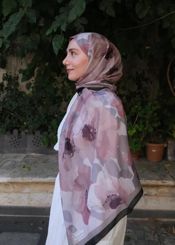 Maribel Print Hijab - Vintage Rose