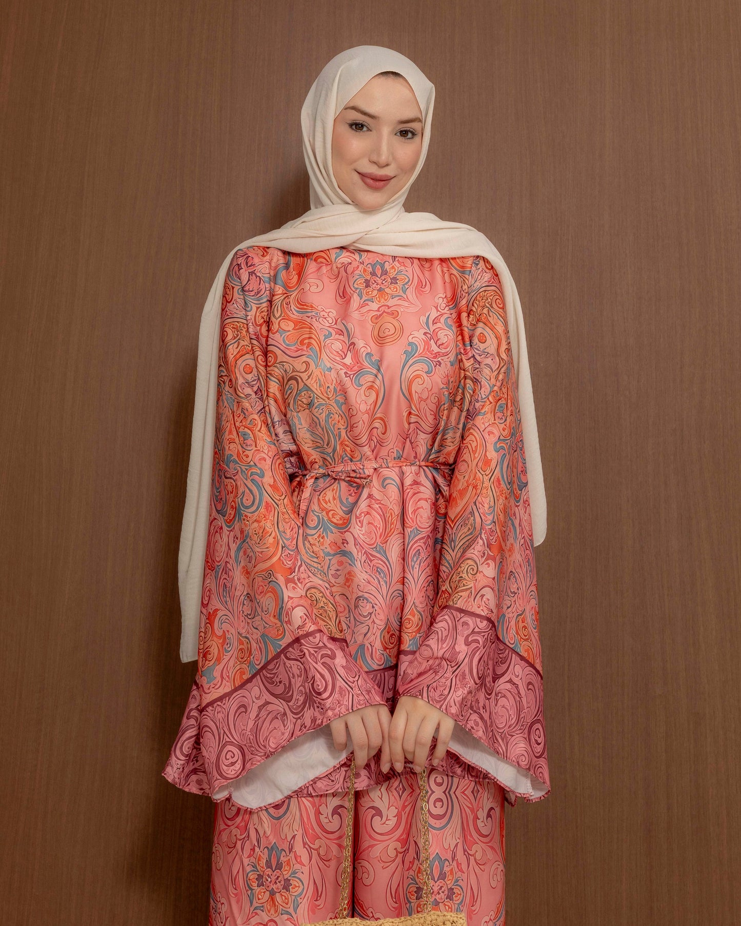 Harmony Satin Set - Coral