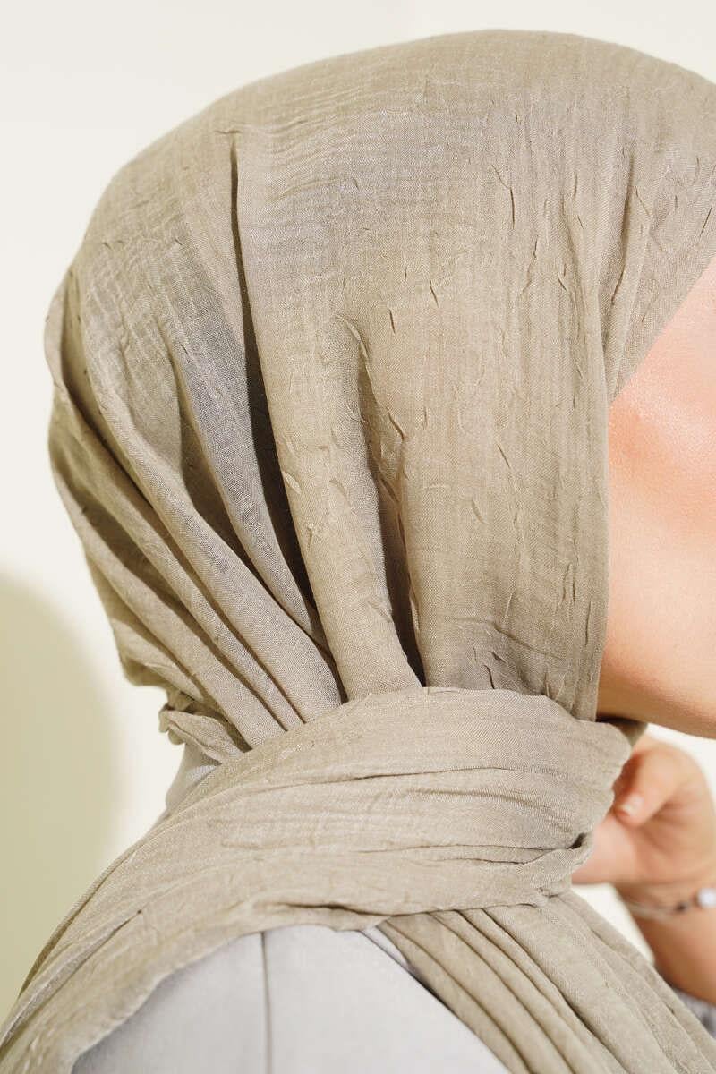 Bamboo Crush Hijab - Earthy Beige