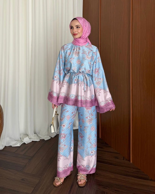 Harmony Satin Set - Romantic Blue