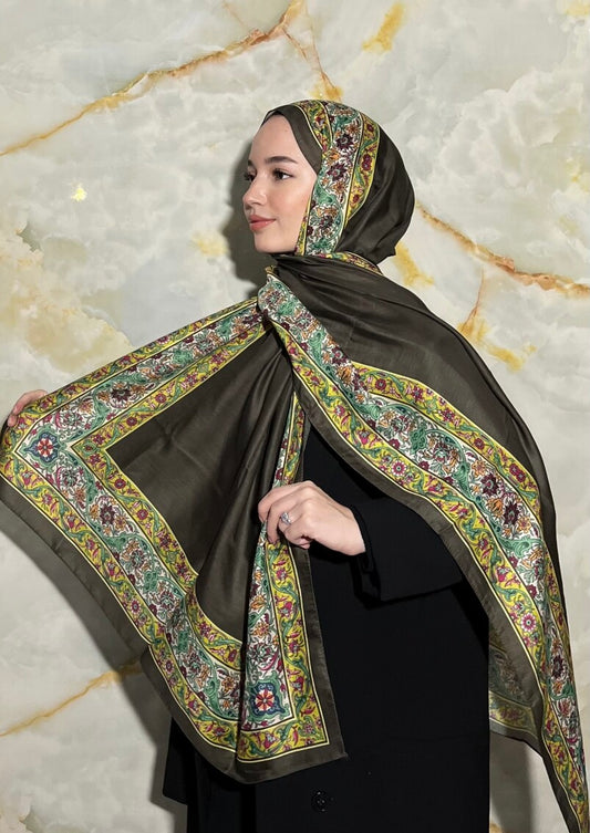 Royal Ottoman Print Hijab - Green