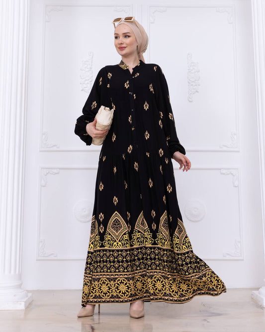 Lightweight Summer Dress - Midnight Oasis