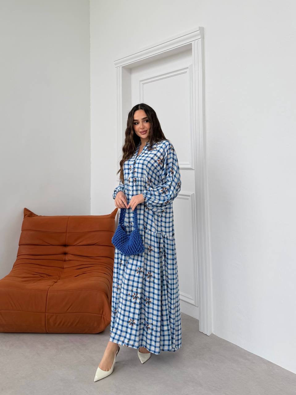 Blue Gingham Summer Dress