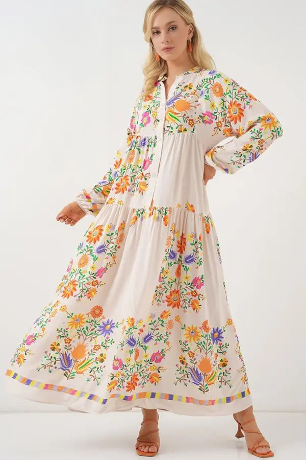Painting Board Dress in Cream