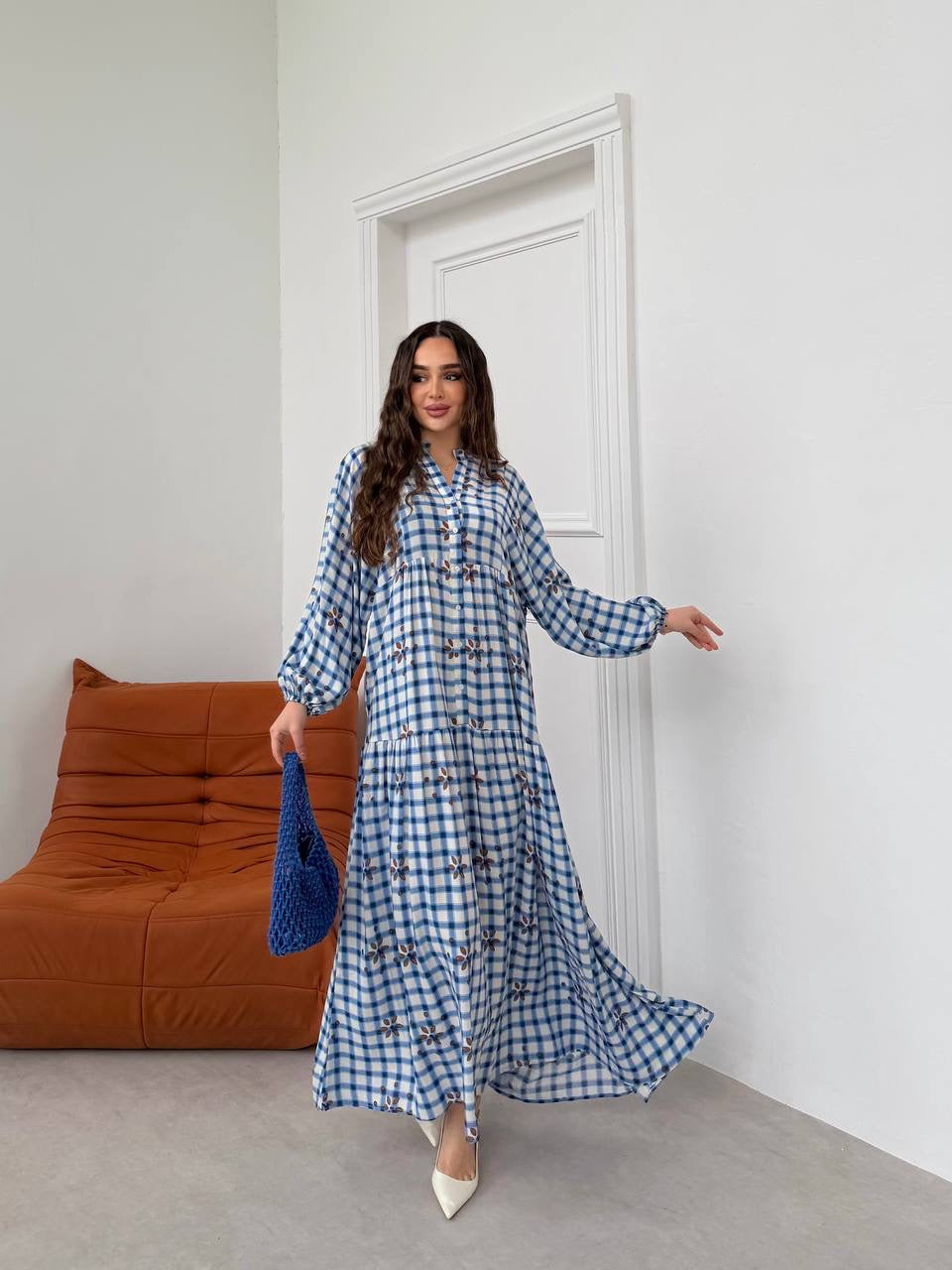 Blue Gingham Summer Dress