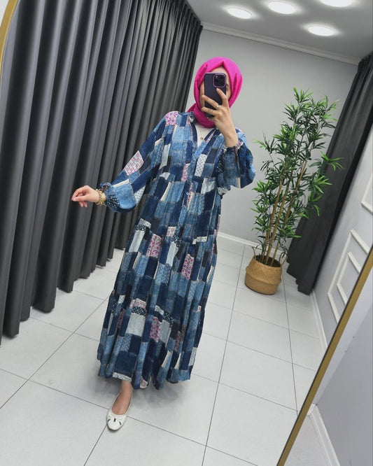 Patchwork Denim Summer Dress