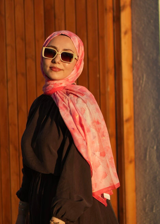 Flora Print Hijab - Pink