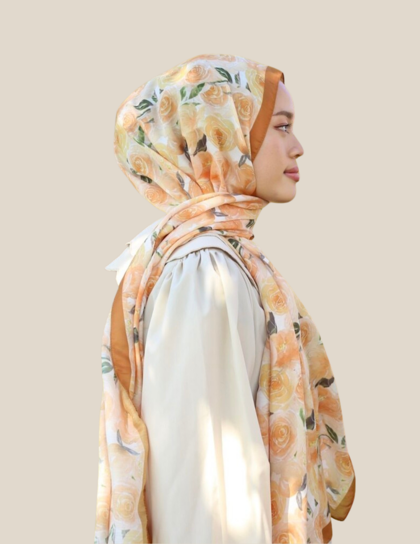Print Hijab - Rose in Mustard