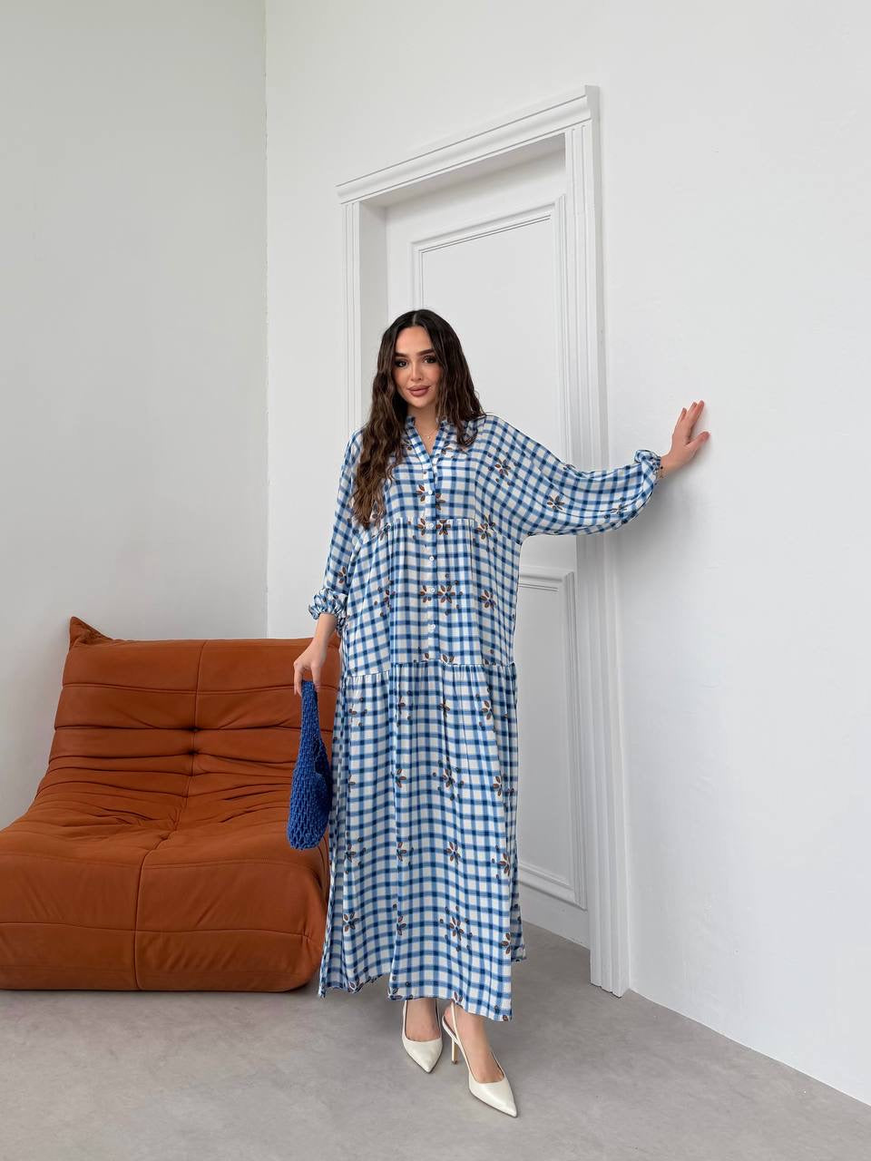 Blue Gingham Summer Dress