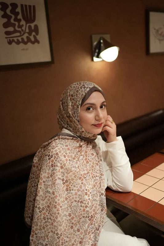 Mom & Me Print Hijab Set - Neutral Florals
