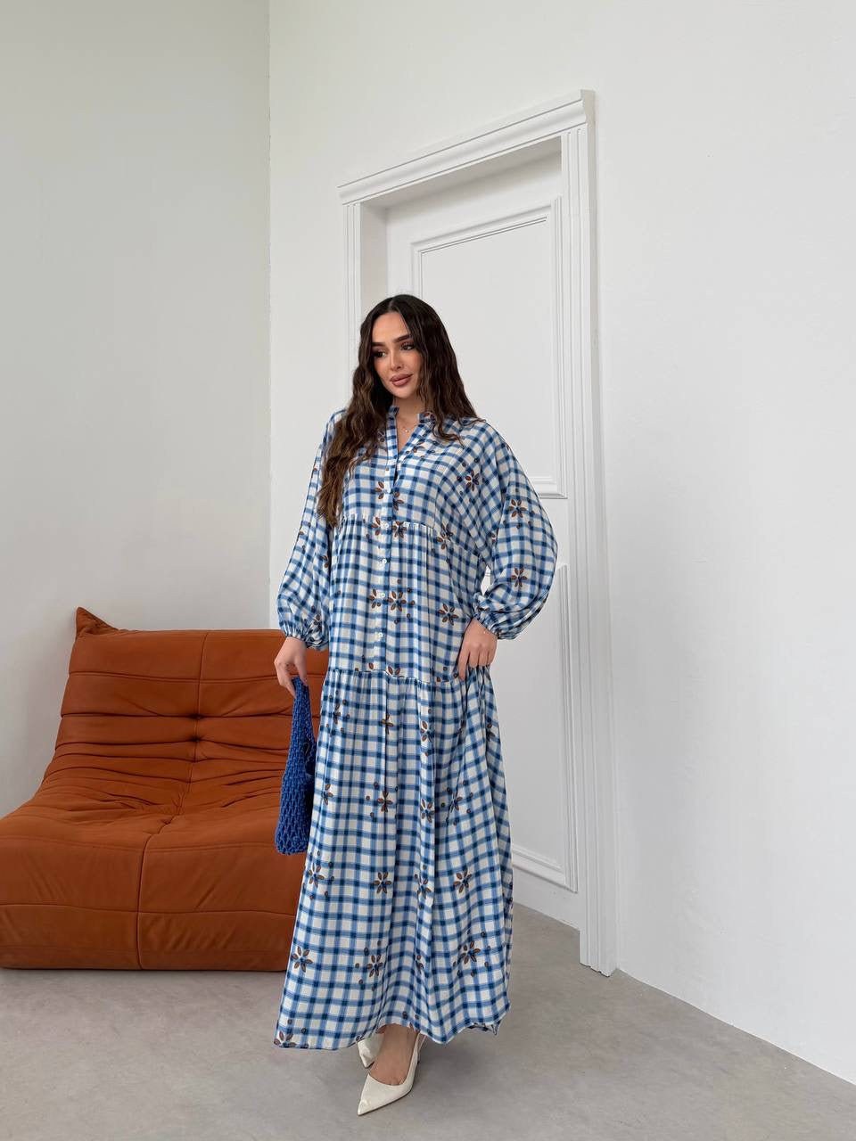 Blue Gingham Summer Dress