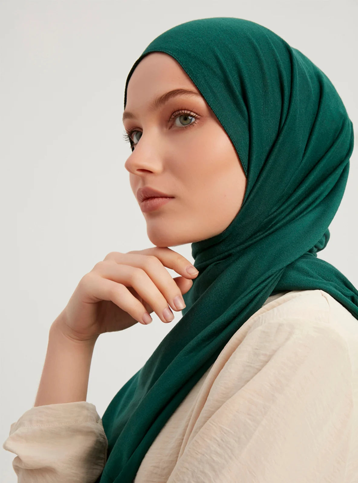 Jersey Hijab - Emerald Green