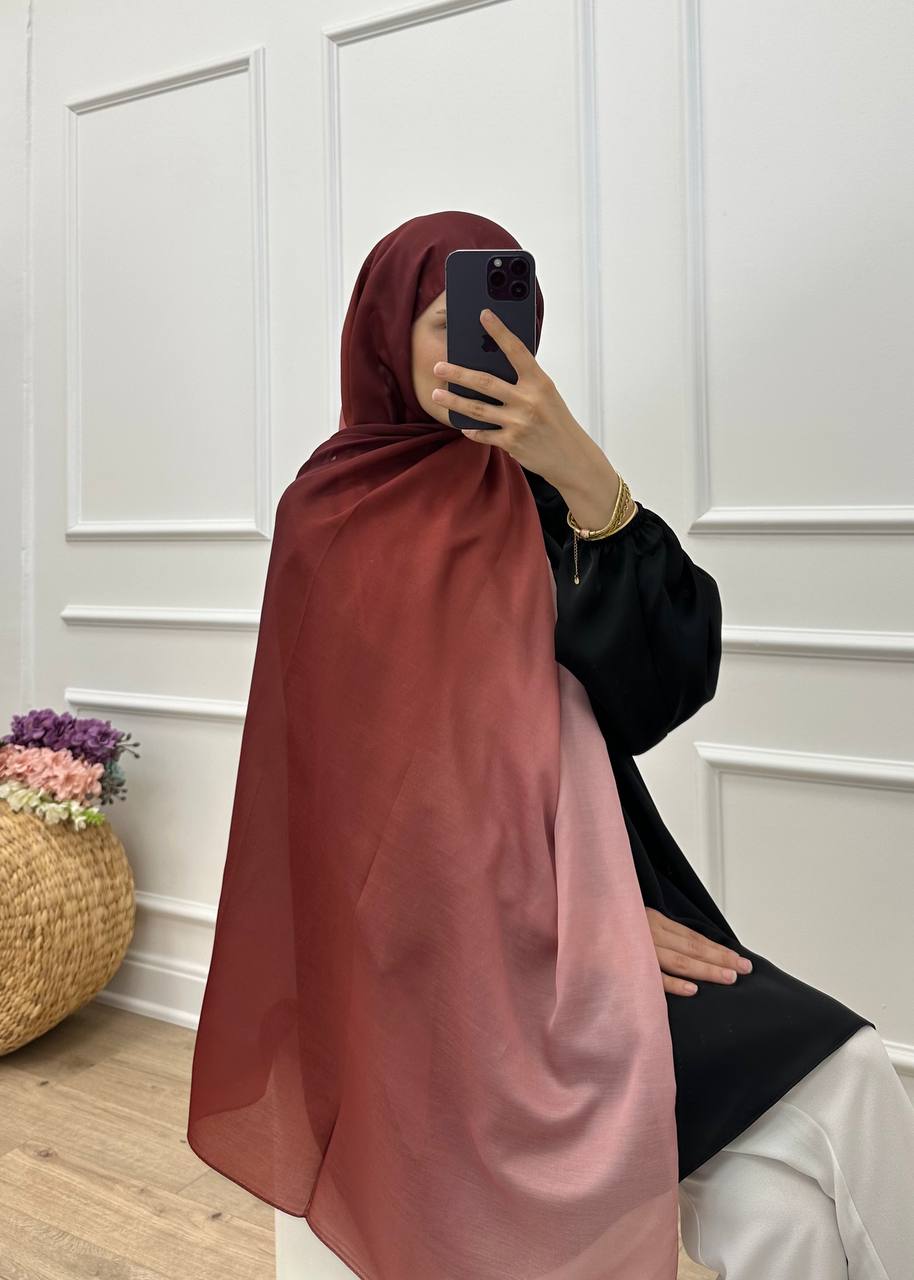 Ombre Hijab - Peach