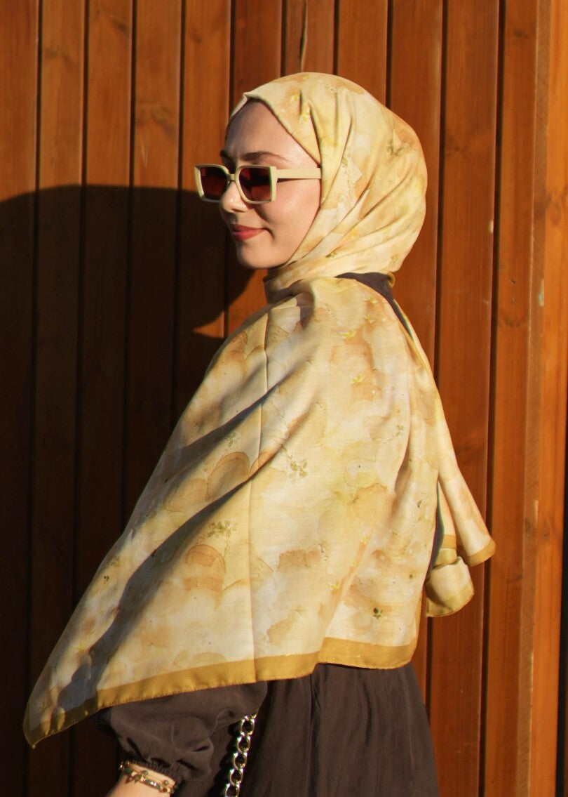 Flora Print Hijab - Avocado
