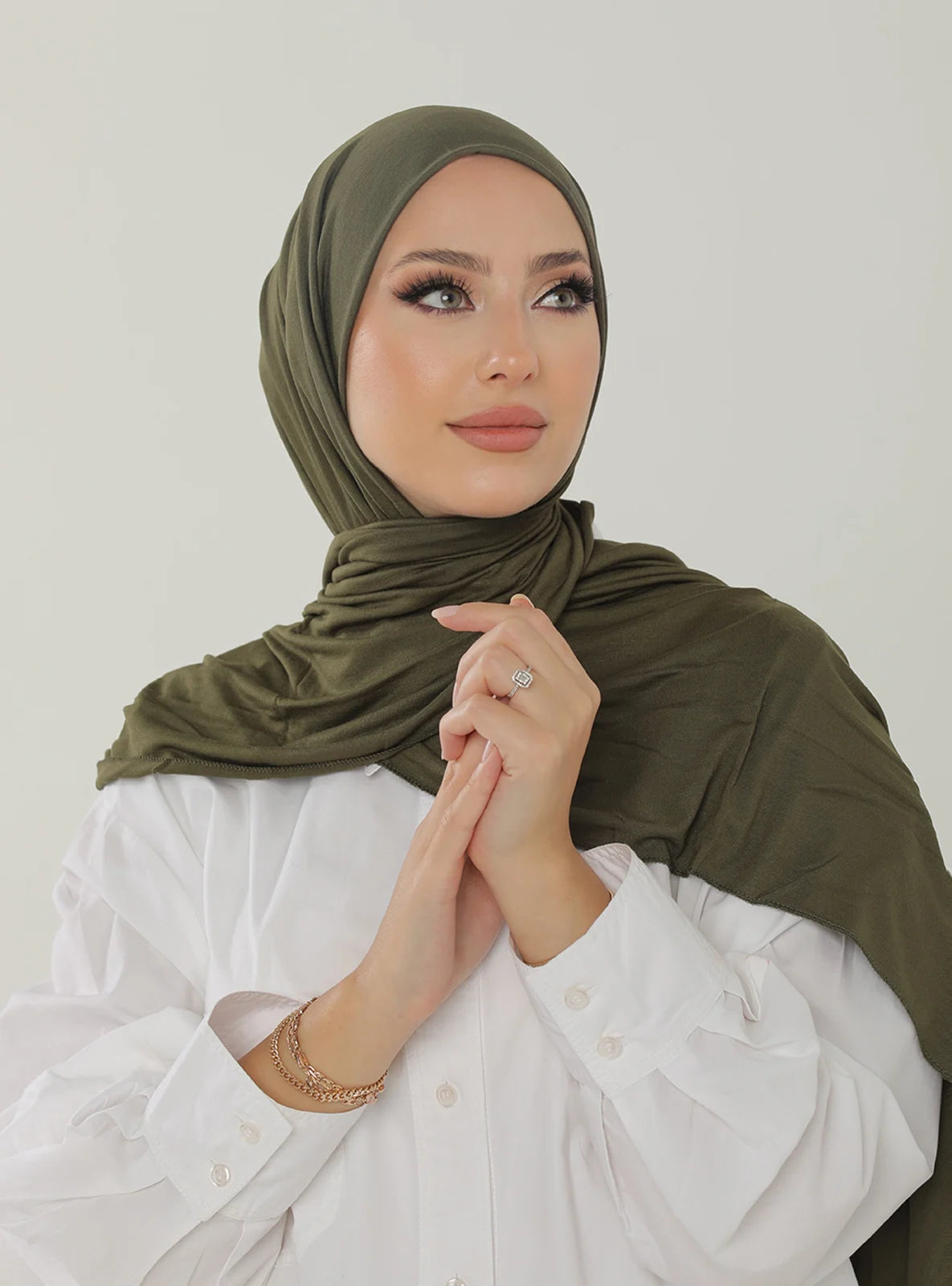 Jersey Hijab - Khaki Green
