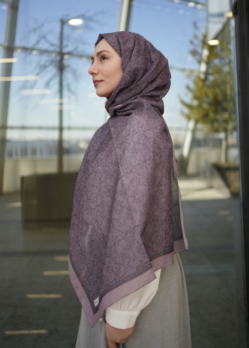Regal Print Hijab - Purple
