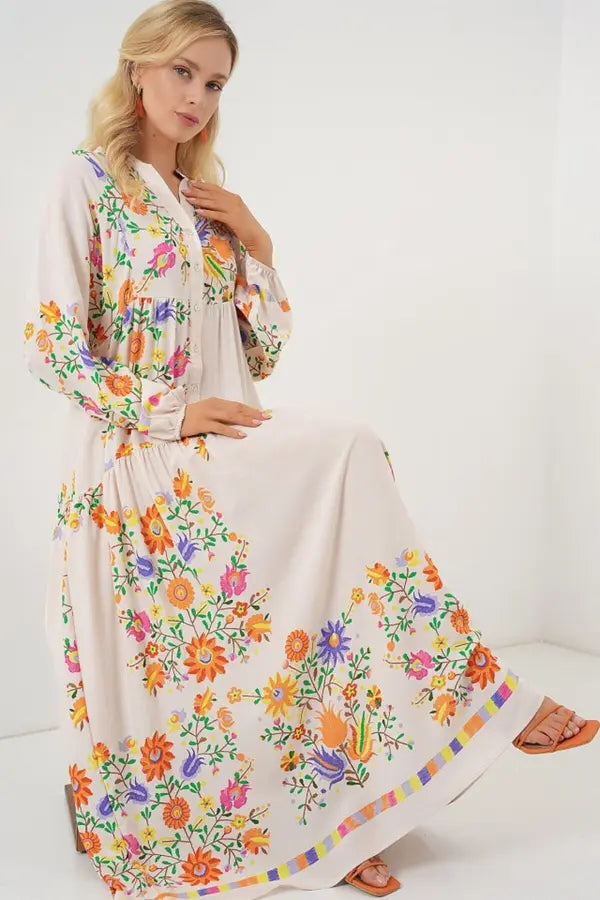 Painting Board Dress in Cream