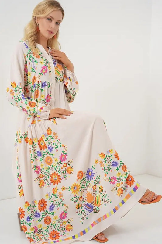Painting Board Dress in Cream