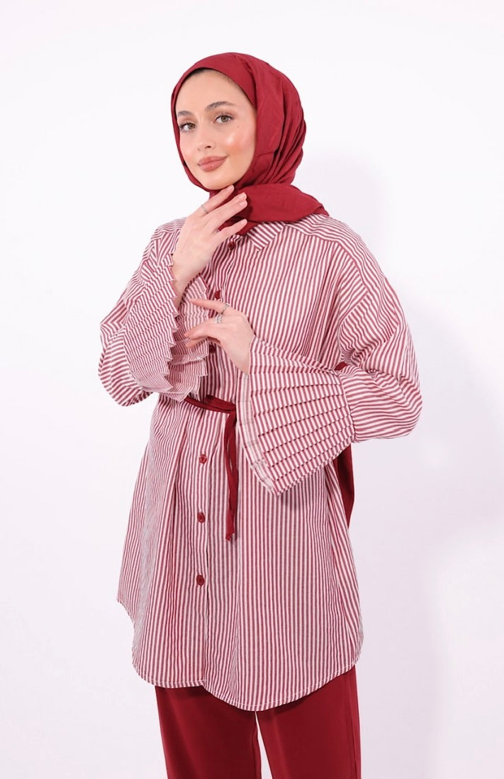 Striped Pleats Set