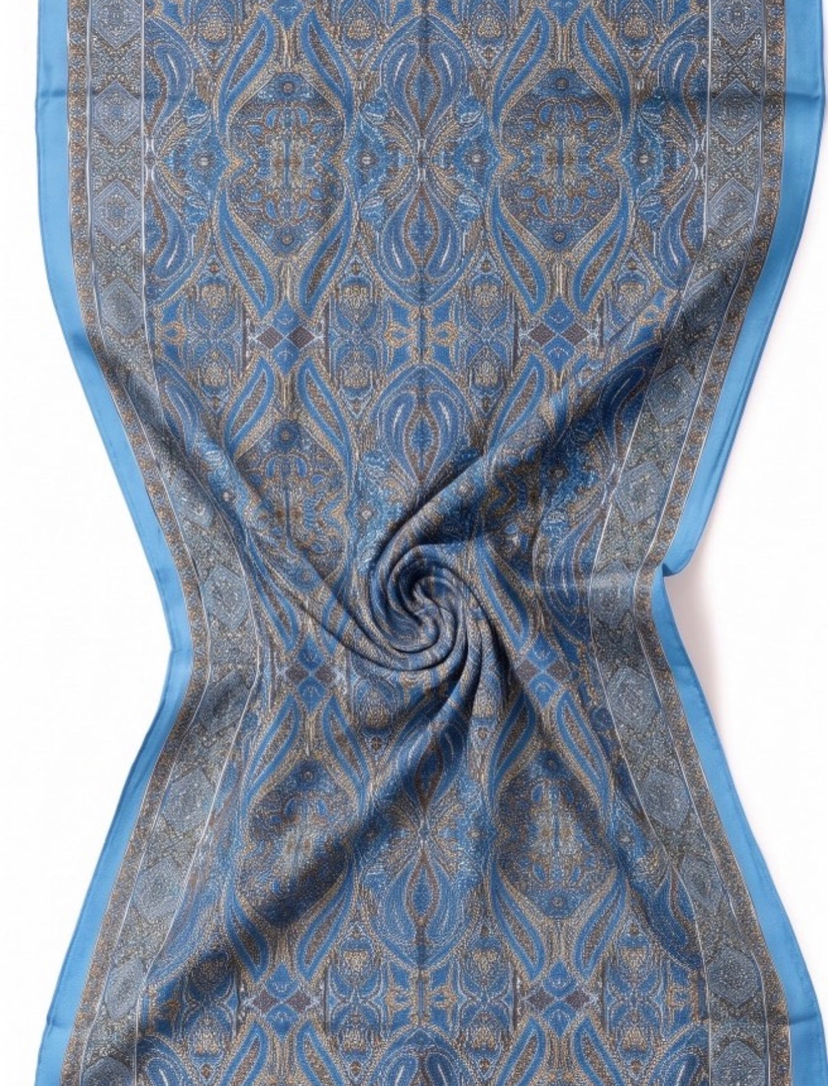 Bamboo Textured Print Hijab - Blue Oriental