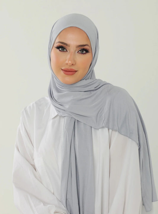 Jersey Hijab - Light Gray