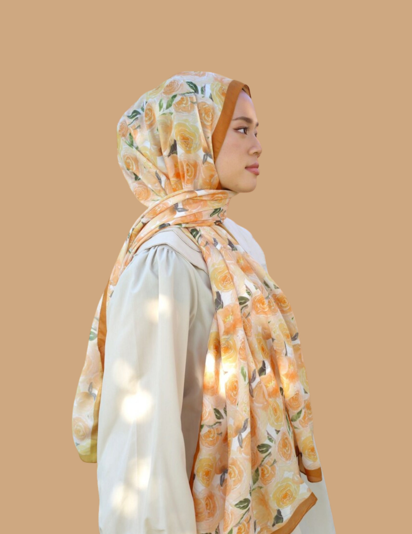 Print Hijab - Rose in Mustard