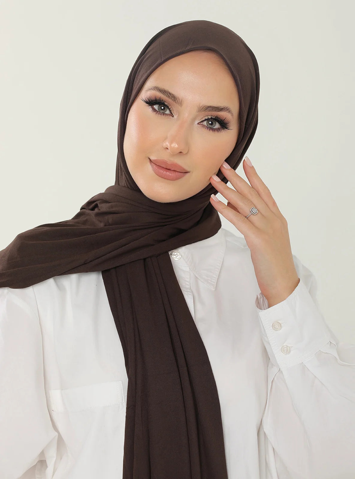 Jersey Hijab - Dark Brown