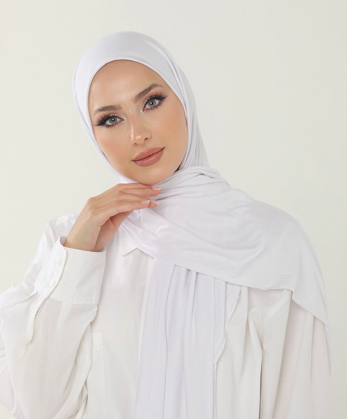 Jersey Hijab -  White