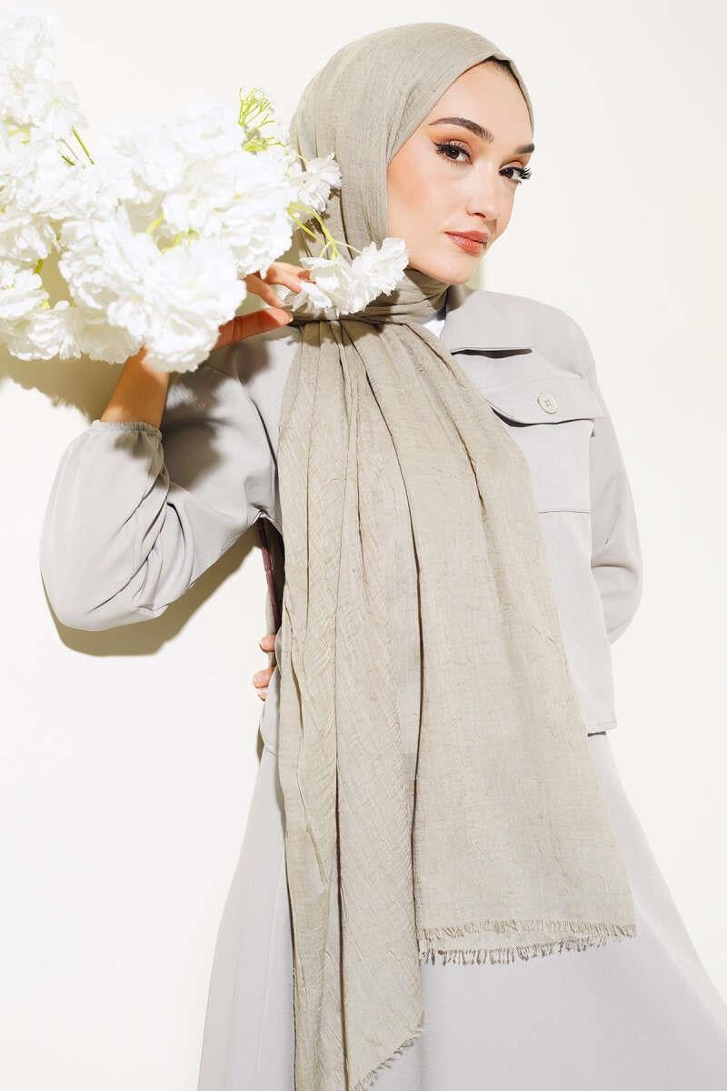Bamboo Crush Hijab - Earthy Beige