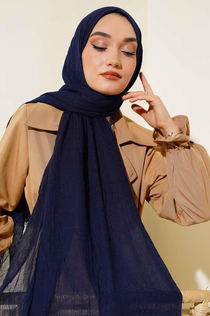 Bamboo Crush Hijab - Navy