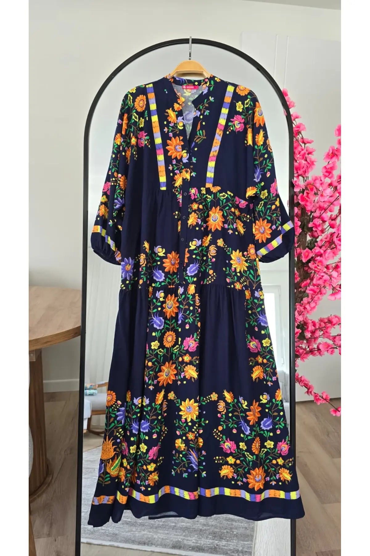 Painting Board Dress in Navy