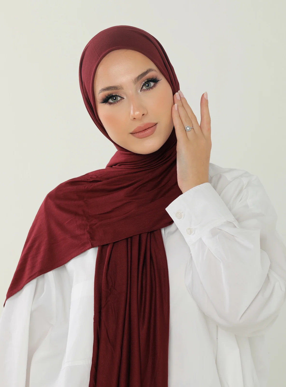 Jersey Hijab - Maroon Red